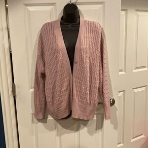 XL Anne Klein pinkish/purple cardigan sweater with sparkly buttons
